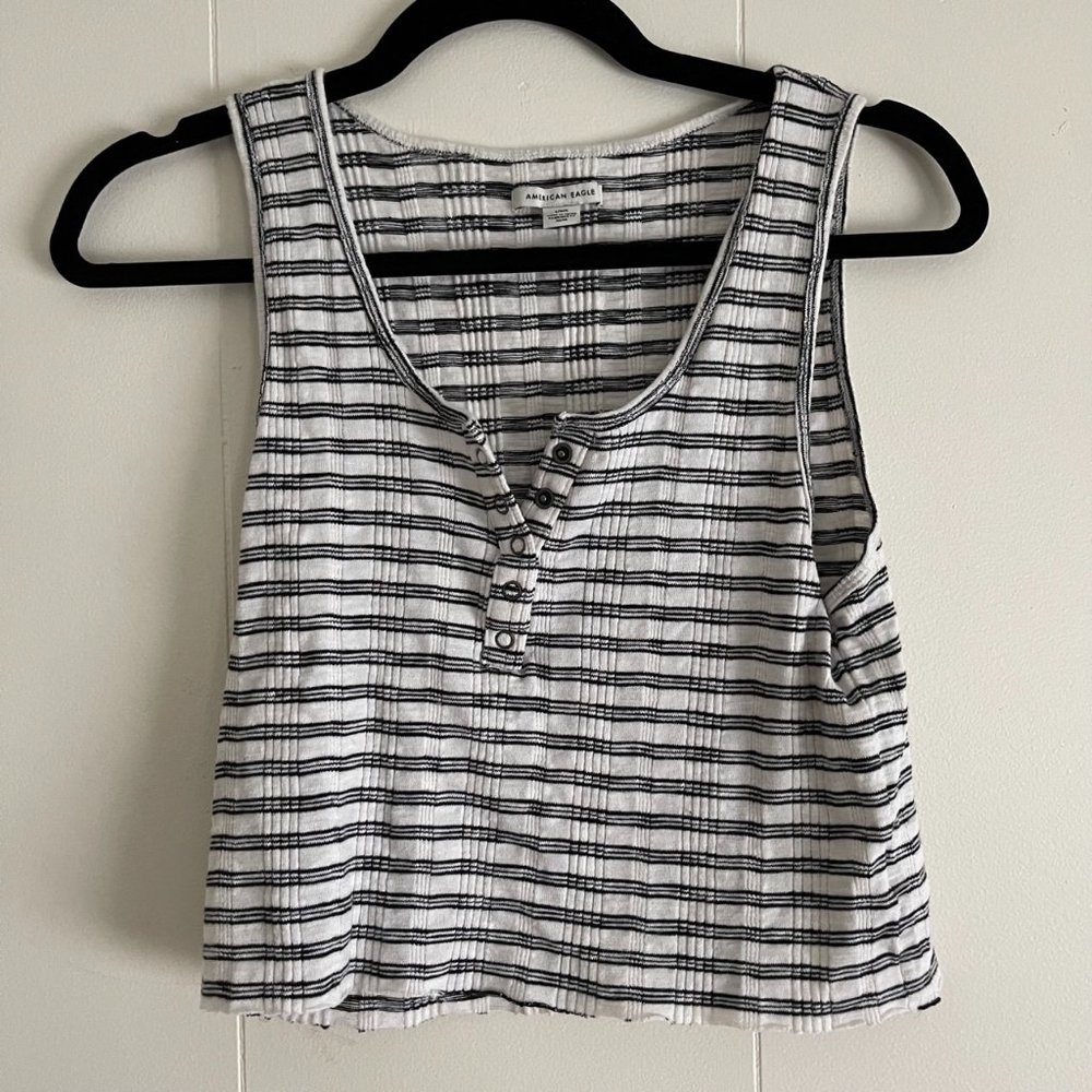 American Eagle Cropped Striped Tank Top